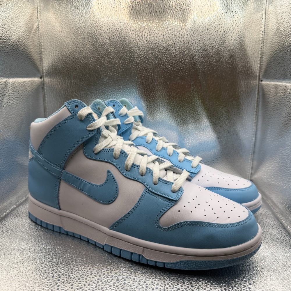 Size 11.5 Nike‎ Dunk High Retro Blue Chill White Mens Athletic Shoes DD1399-401